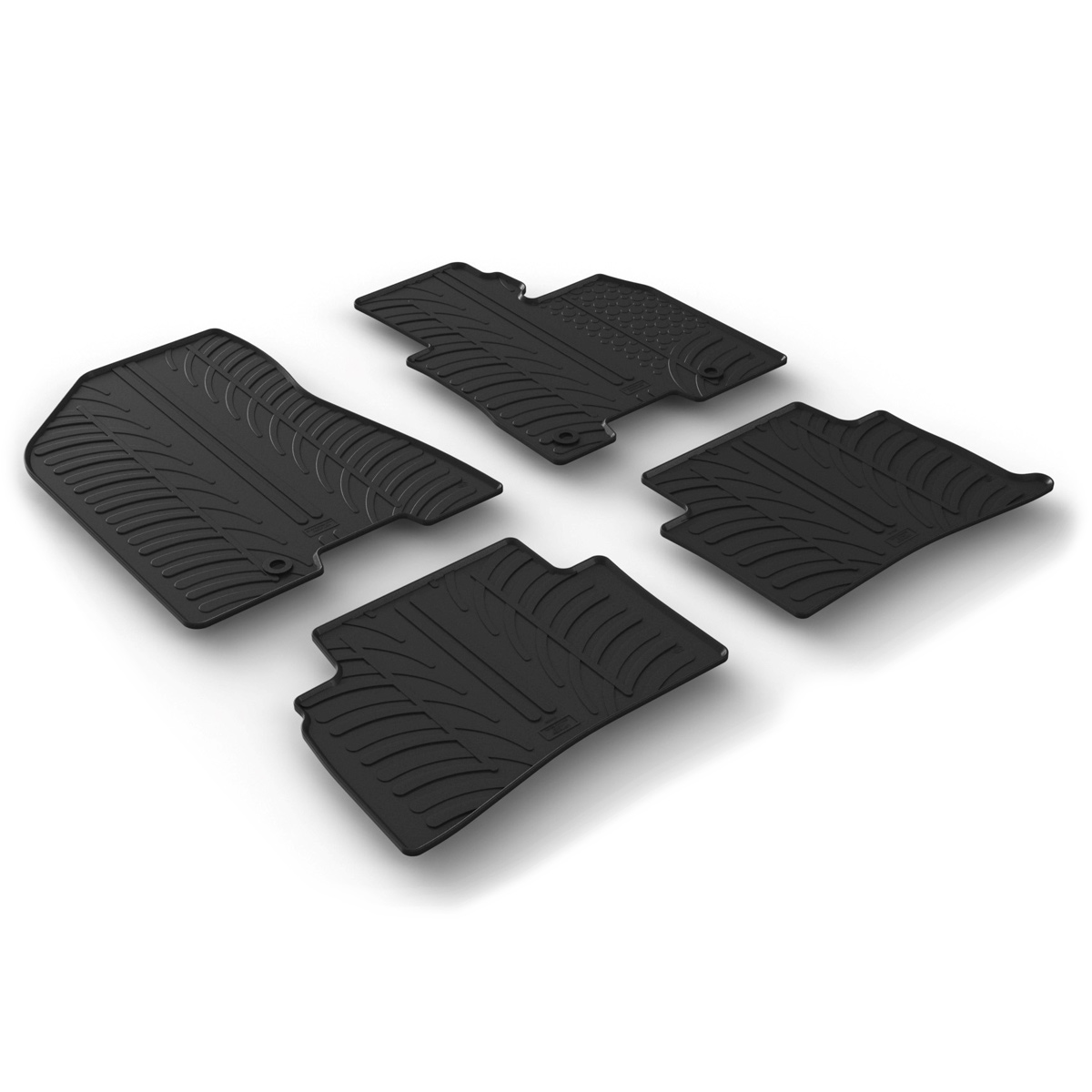 Gledring Tailored Black Rubber 4 Piece Floor Mat Set to fit Kia Sportage Mk.4 2016 - 2021