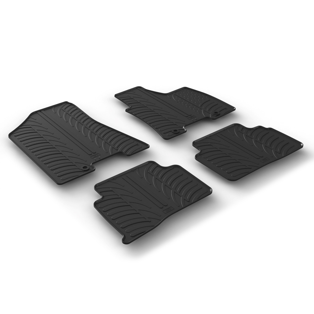 Gledring Tailored Black Rubber 4 Piece Floor Mat Set to fit Hyundai Tucson Mk.2 2015 - 2020