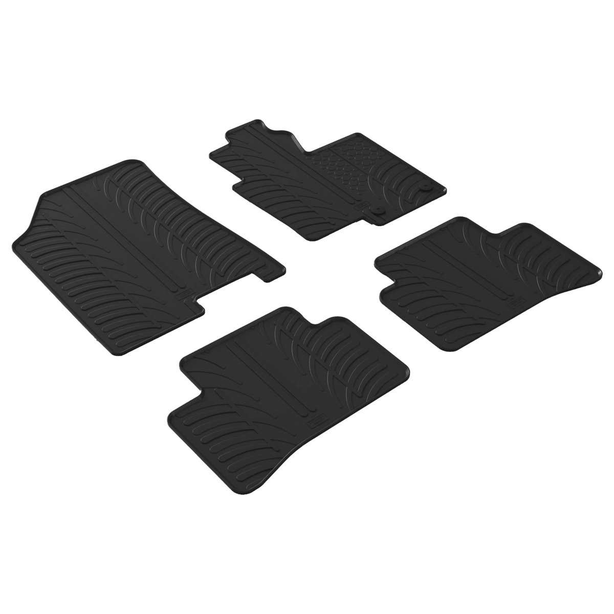 Gledring Tailored Black Rubber 4 Piece Floor Mat Set to fit Hyundai Tucson Mk.3 (Excl. Hybrid) 2021 - 2025