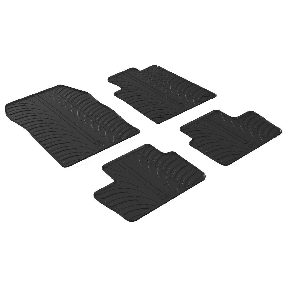 Gledring Tailored Black Rubber 4 Piece Floor Mat Set to fit Nissan Juke Mk.2 2019 - 2025