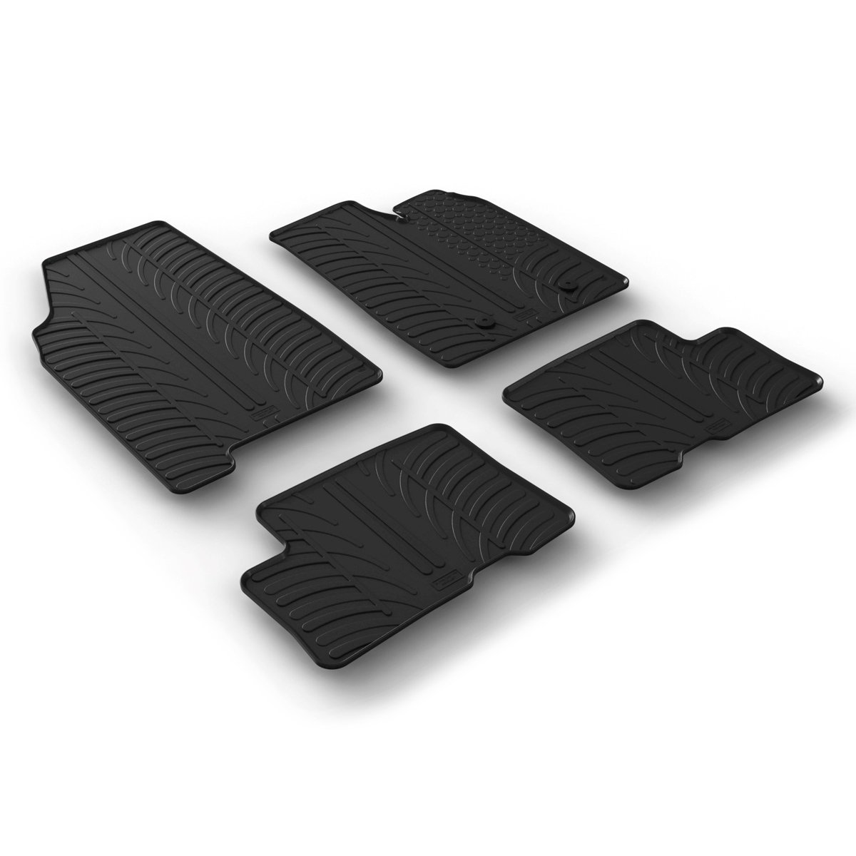 Gledring Tailored Black Rubber 4 Piece Floor Mat Set to fit Dacia Duster Mk.2 2018 - 2024