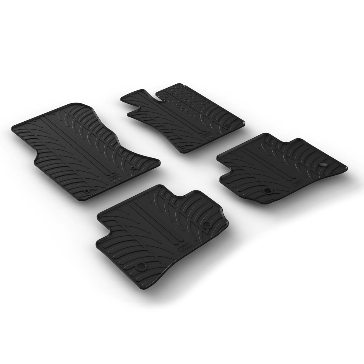 Gledring Tailored Black Rubber 4 Piece Floor Mat Set to fit Land Rover Range Rover Velar 2017 - 2025