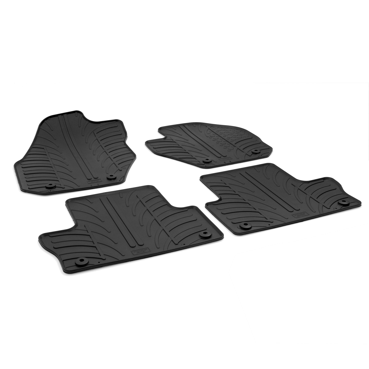 Gledring Tailored Black Rubber 4 Piece Floor Mat Set to fit Volvo XC60 Mk.1 (Automatic) 2008 - 2017