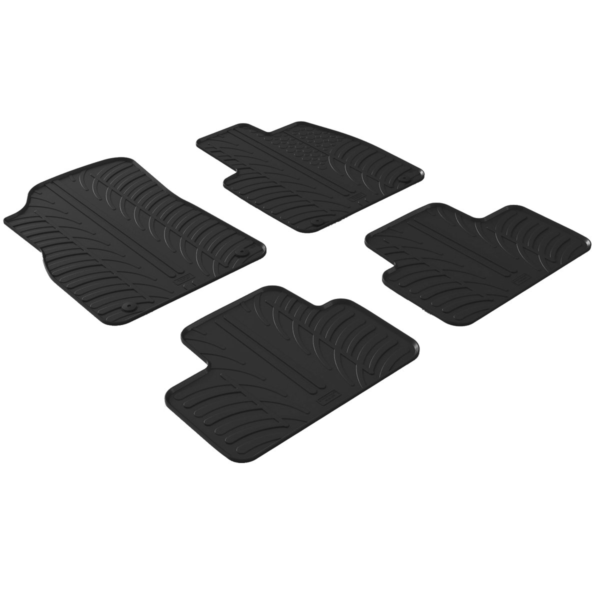 Gledring Tailored Black Rubber 4 Piece Floor Mat Set to fit Volvo XC40 (Automatic) 2017 - 2025