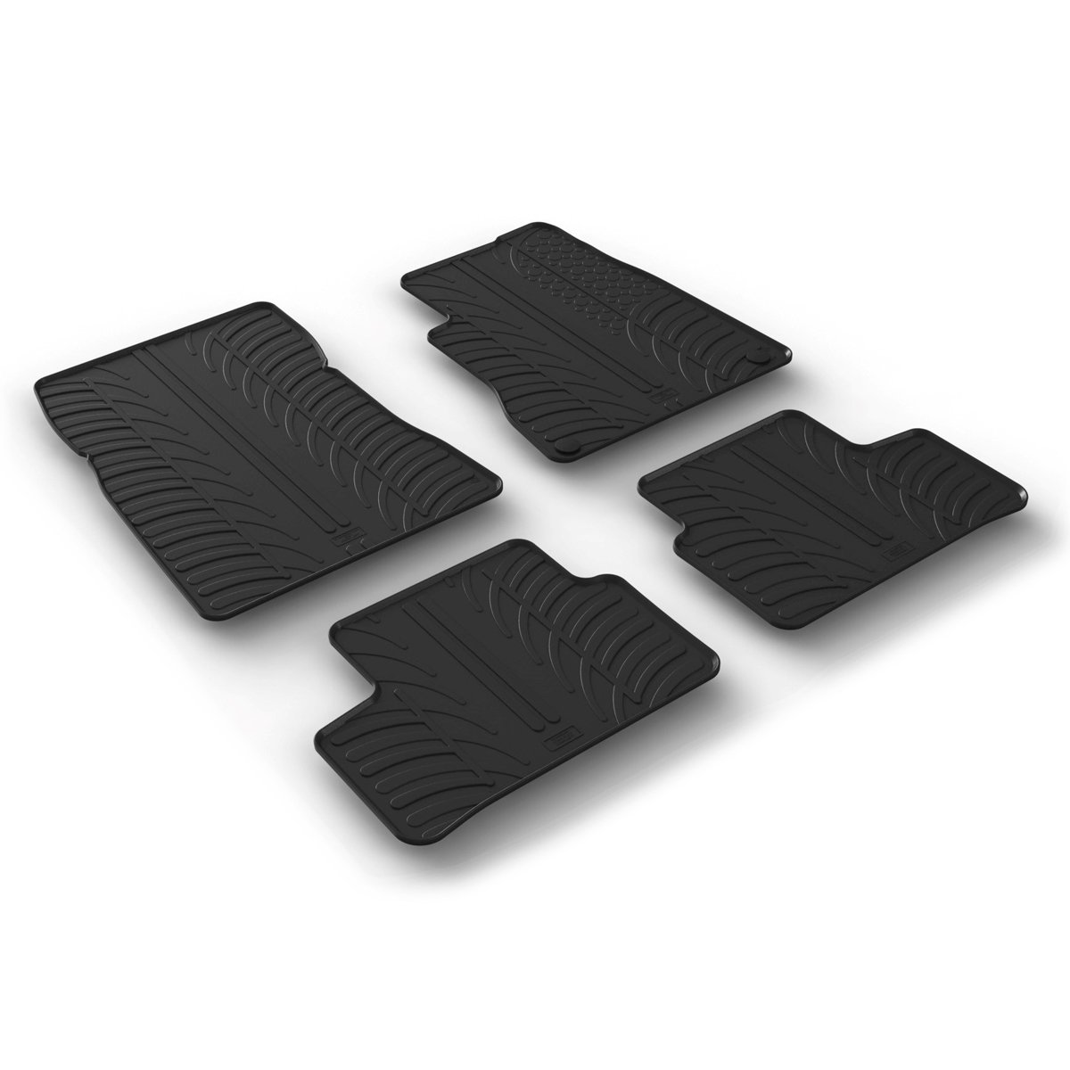 Gledring Tailored Black Rubber 4 Piece Floor Mat Set to fit Mercedes A Class Hatchback (W177) 2018 - 2025