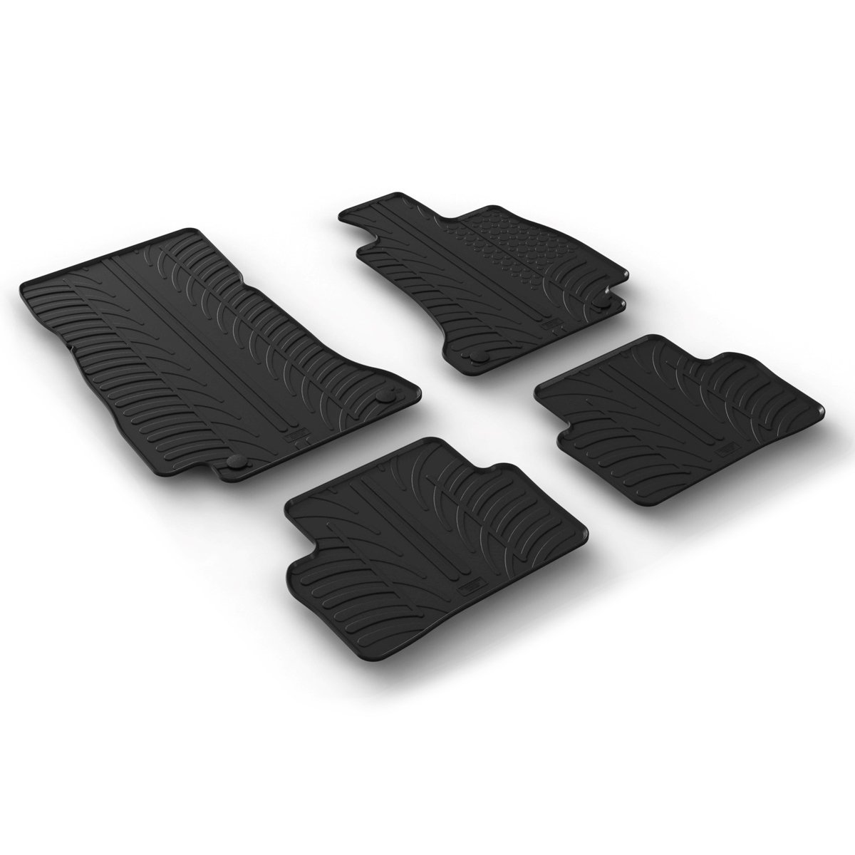 Gledring Tailored Black Rubber 4 Piece Floor Mat Set to fit Mercedes E Class Saloon (W213) & Estate (S213) 2016 - 2023