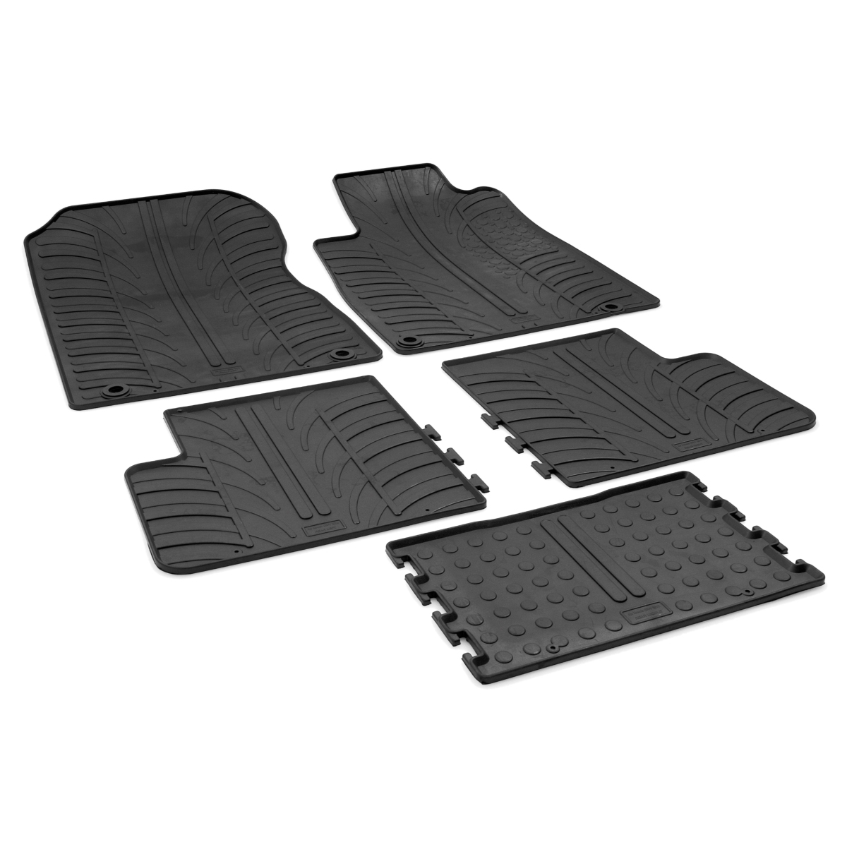 Gledring Tailored Black Rubber 5 Piece Floor Mat Set to fit Honda CR-V Mk.4 2012 - 2018