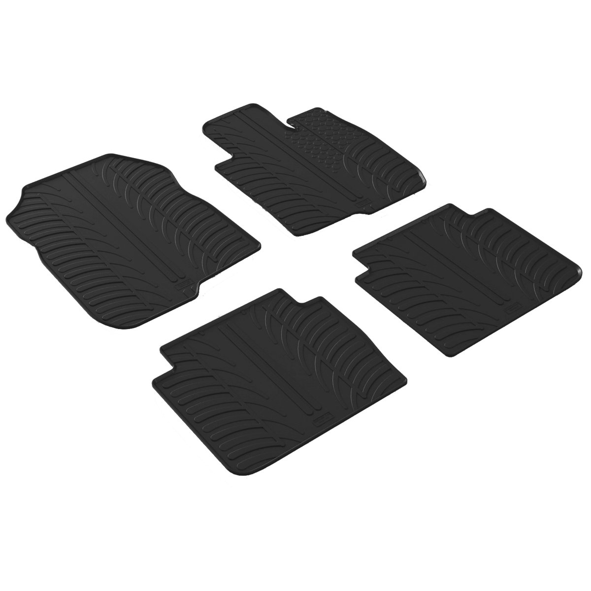 Gledring Tailored Black Rubber 4 Piece Floor Mat Set to fit Honda CR-V Mk.5 2018 - 2023