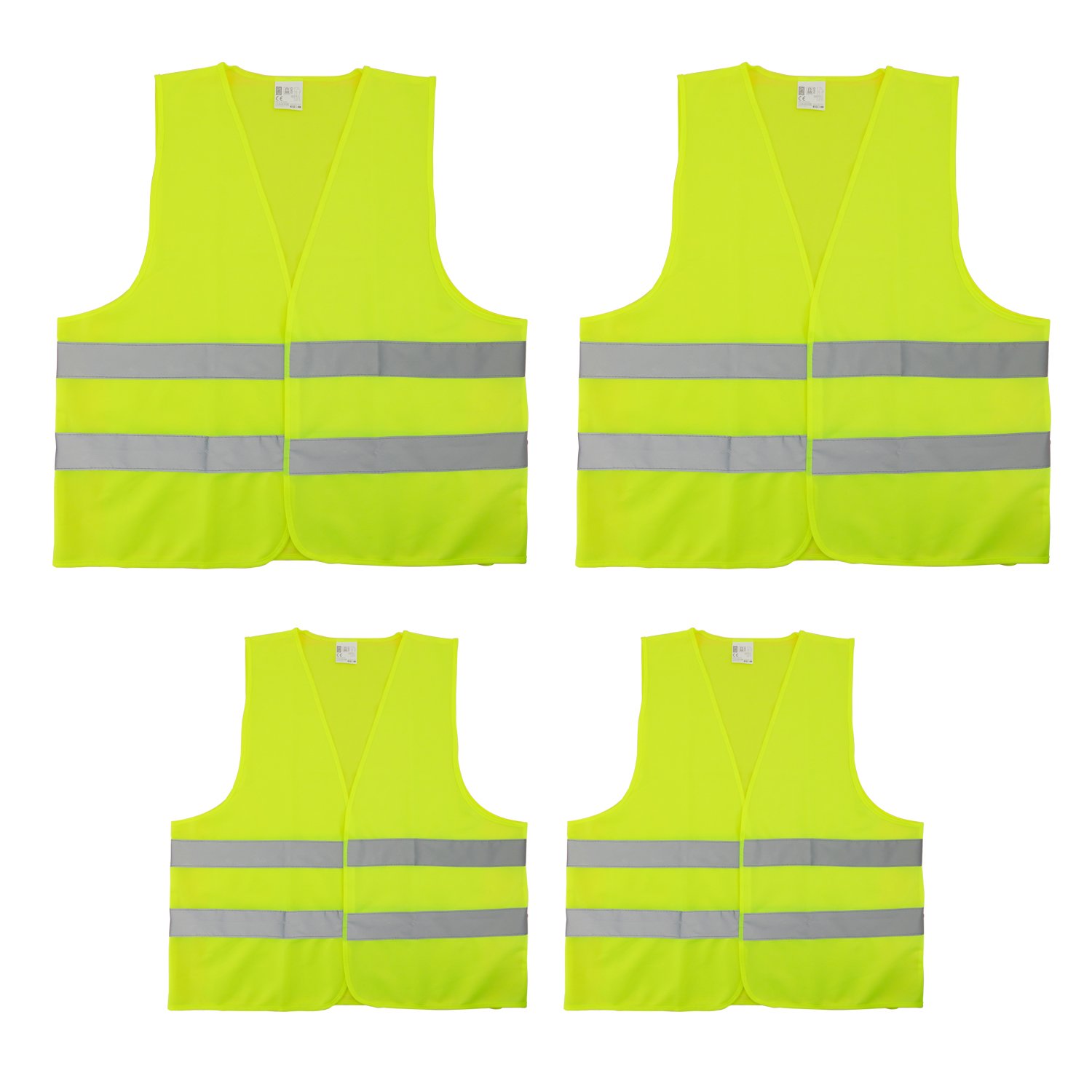 P1 Autocare High Vis Safety Jacket Family Pack - 2 Adult 2 Children