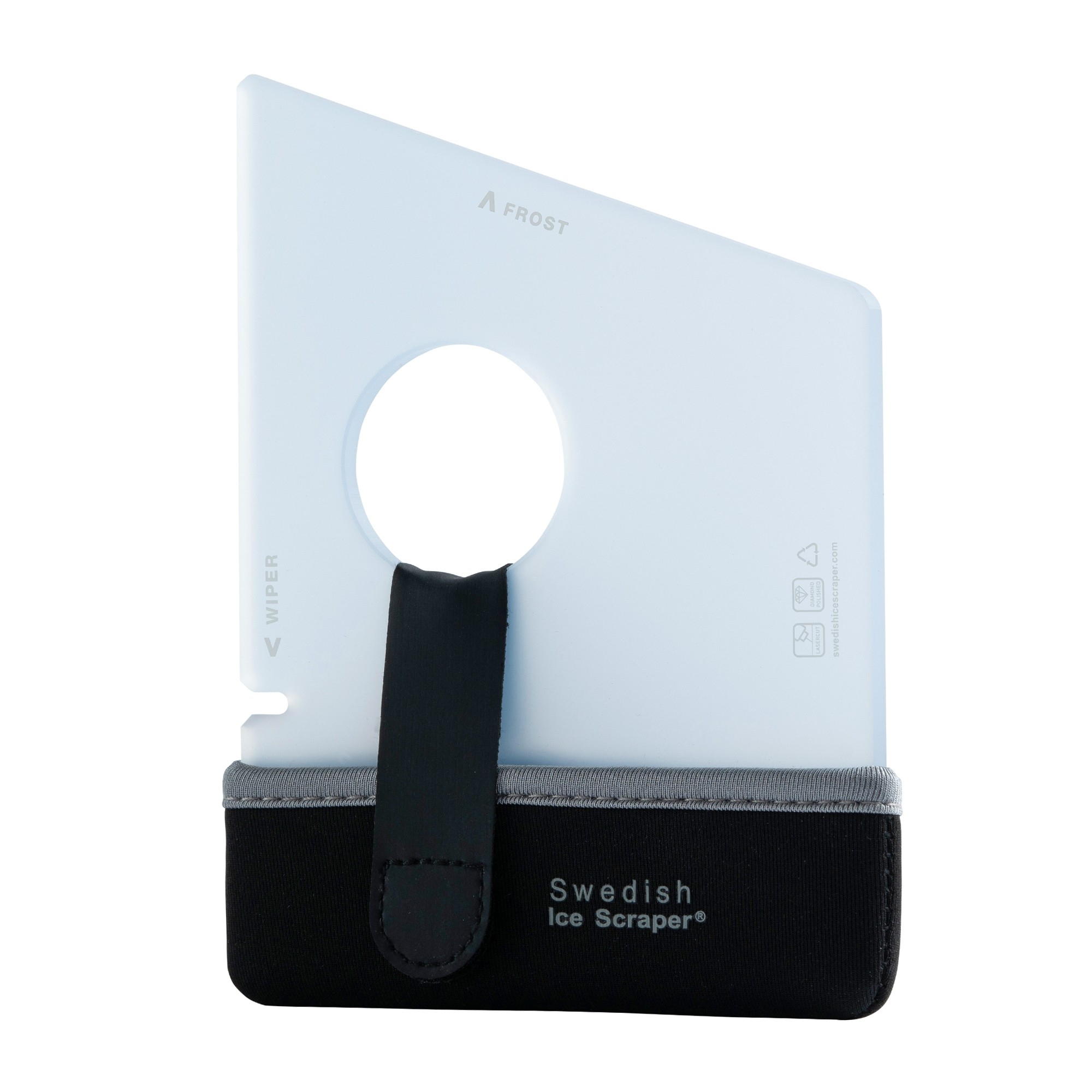 Swedish Ice Scraper 6mm Ice Blue with Neoprene Holder