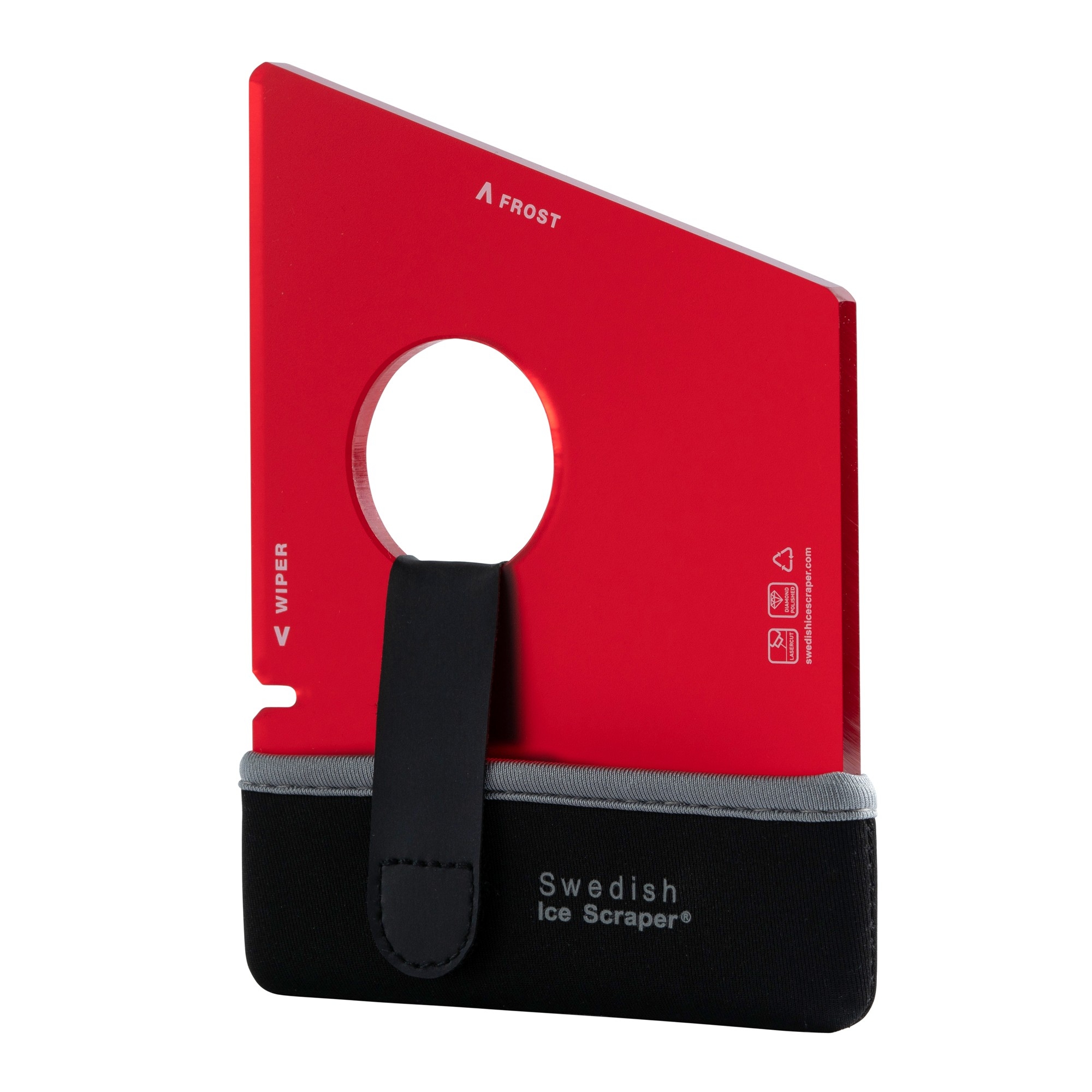Swedish Ice Scraper 6mm Dark Red with Neoprene Holder