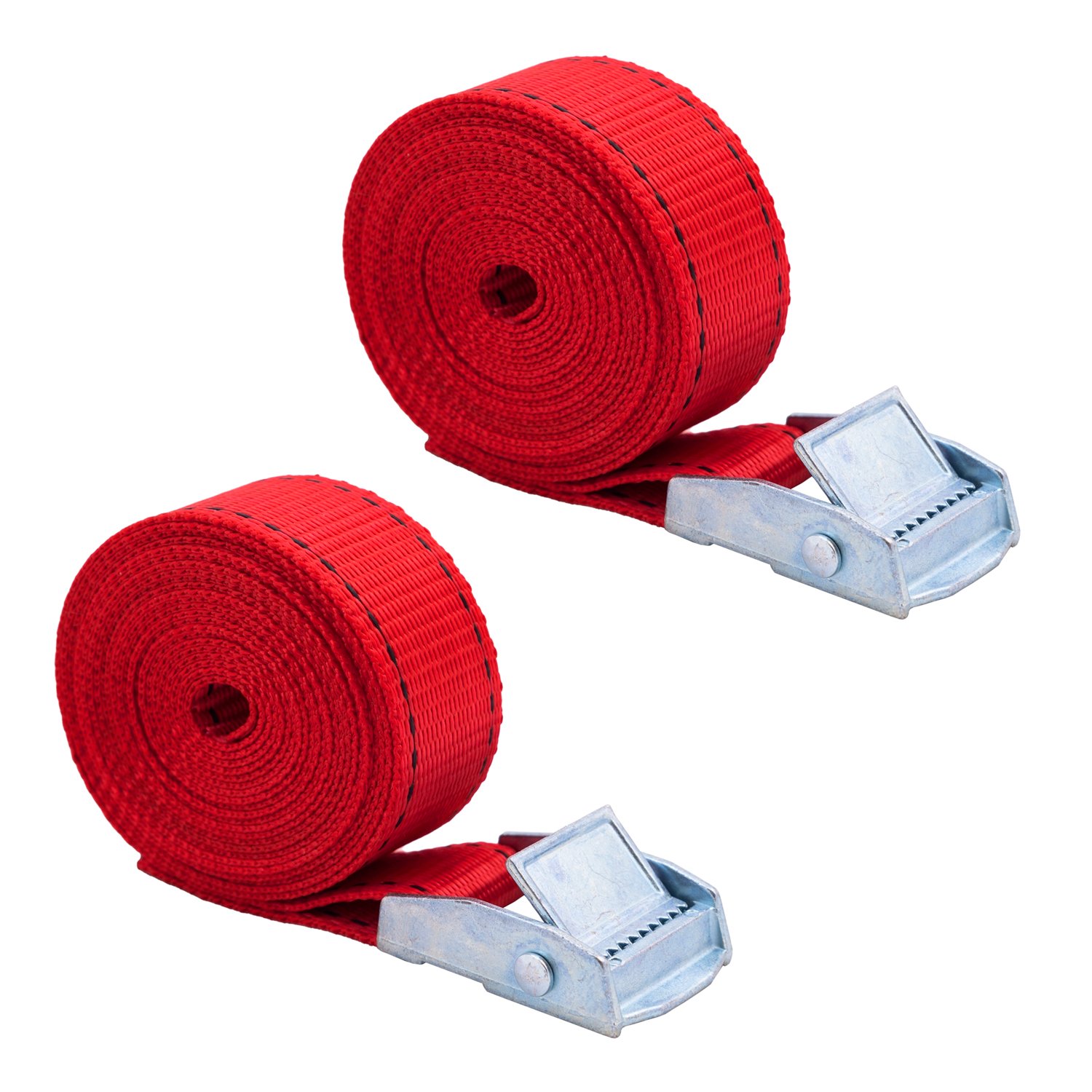 Polaire Set of 2 Red Cam Buckle Tie Down Straps 25mm x 2.5m