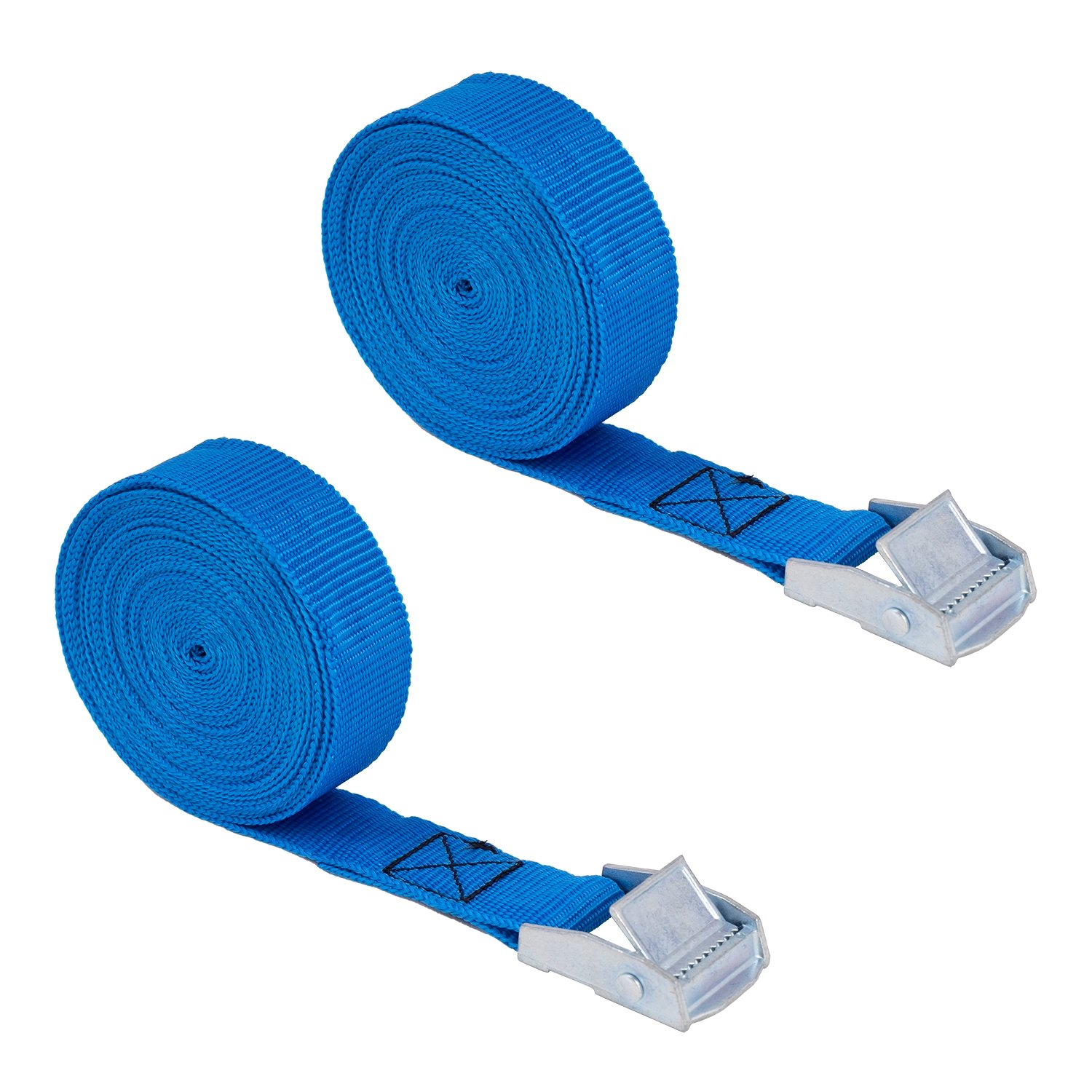 Polaire Set of 2 Blue Cam Buckle Tie Down Straps 25mm x 2.5m