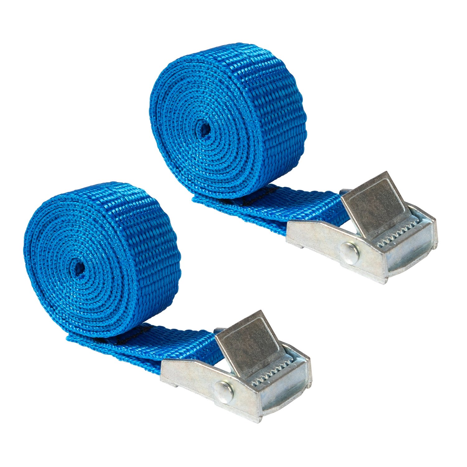 Polaire Set of 2 Blue Cam Buckle Tie Down Straps 18mm x 1m