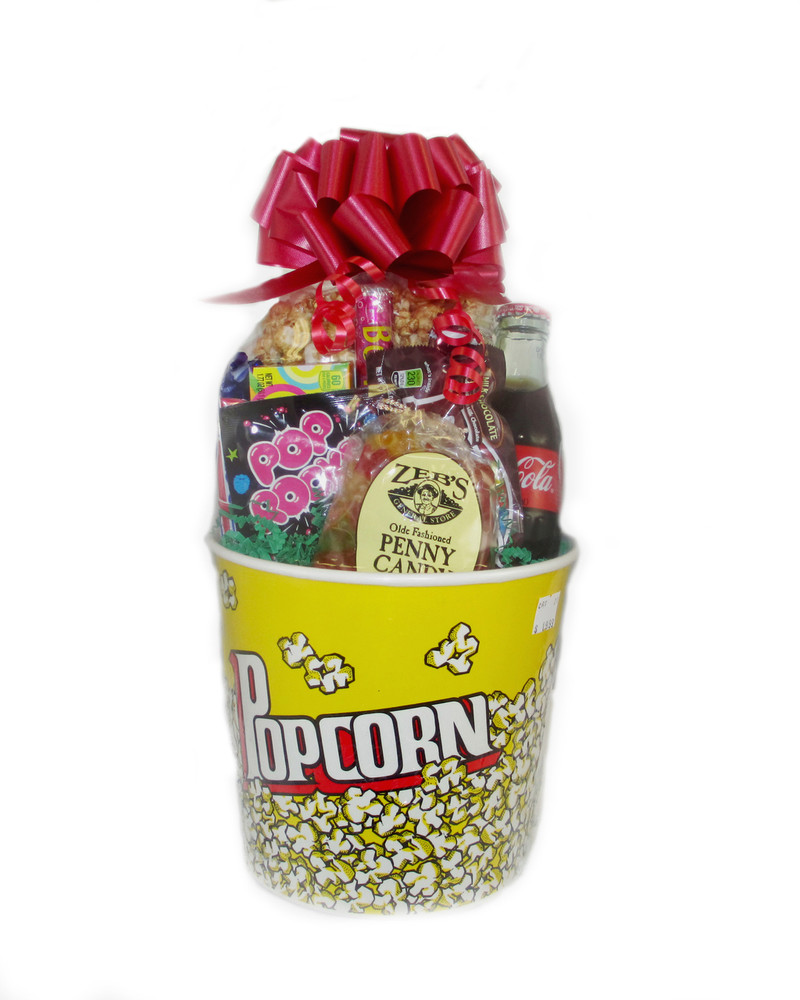Netflix and chill? No problem with this gift basket that includes everything you need to snack out to your favorite show! Coca-Cola, Maple Popcorn, Gummy Bears, Gobstoppers, Lemon Heads, Tootsie Rolls, Babe Ruth, Poprocks and Bottle Caps! Try getting all that for under twenty five bucks at the theatre!