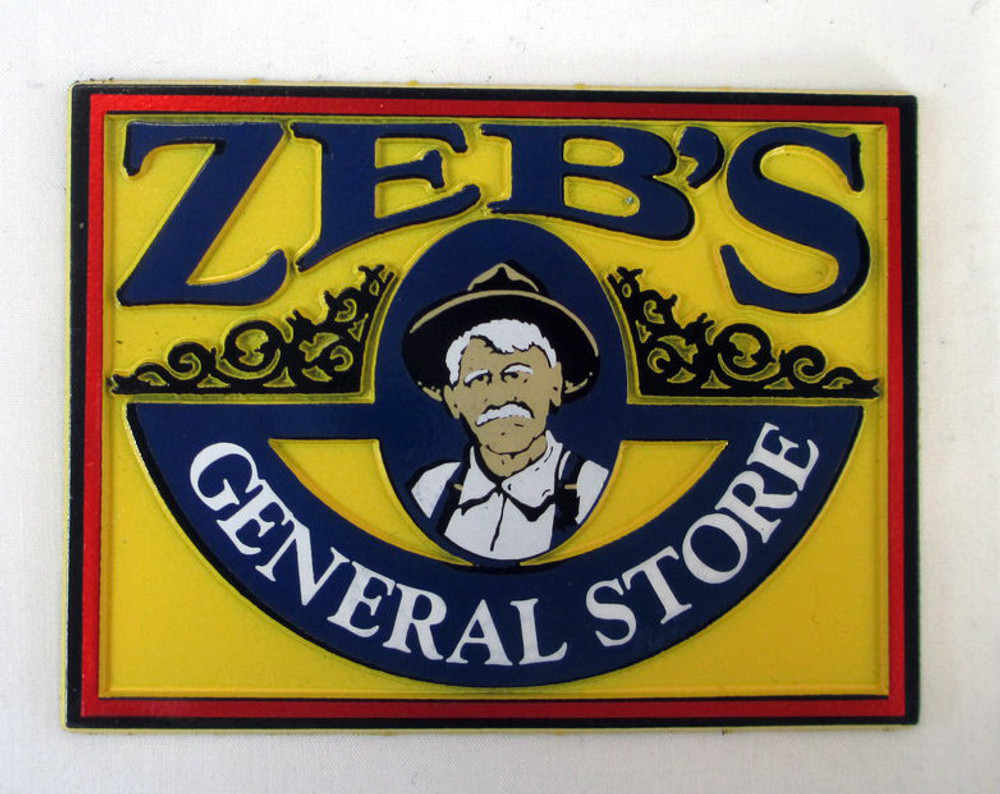 Enjoy a piece of Zeb's every day in your home! Sturdy magnet to remind you of your general store.