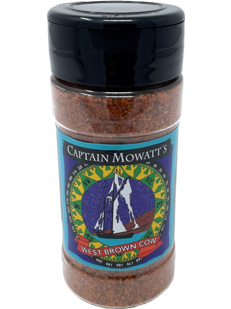 Named after the island in Casco Bay, West Brown Cow is a spicy dry rub used as a prelude to grilling.  Originally created for beef, it's delicious flavor and versatility pair wonderfully with seafood. 

3.5 oz.
All Natural | Gluten Free | Non GMO
Ingredients:  Paprika, Black Pepper, Sugar, Sea Salt, Lemon, Lime, Orange Rind, Ancho Chiles, Maine Seaweed & Spices.
Try me on:  Steaks, ribs, pork, chicken, swordfish, tuna steaks.
Heat Level:  4/10