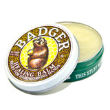 Badger is the best organic salve for your cracked, chapped, rough, weathered and dry skin. This is the stuff you want with you if you are lost in some vast, uncharted wilderness. It has the mild, wintergreen-like scent of Sweet Birch, which has been traditionally used as an antiseptic, a muscle rub, and to ease the occasional symptoms of skin problems like psoriasis and eczema. Healing Balm is tough enough to soothe rough, dry skin, but gentle enough to use every day. Ingredients: *Olea Europaea (Extra Virgin Olive) Oil, *Cera Alba (Beeswax), *Ricinus Communis (Castor) Oil, *Aloe Barbadensis (Aloe) Extract, and Essential Oils of Betula Lenta (Birch) and *Gaultheria Procumbens (Wintergreen). * = Certified Organic

2 oz.