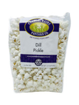 Our Dill Pickle popcorn is vinegar based, but has all of the garlic and herb taste of a great, sour pickle!