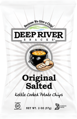 Deep River makes their chips in small batches to ensure freshness and crispness. Deep River chips are gluten free, non GMO, nut free, and made in Deep River, CT.
2 oz.