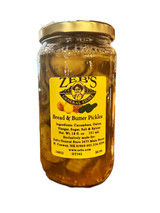 Enjoy these sweet bread and butter pickles. Ingredients include cucumbers, onions, vinegar, sugar, salt and spices.

18 oz.