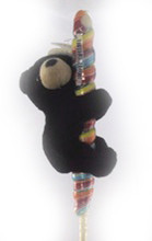 Plush Black Bear on a Lollipop