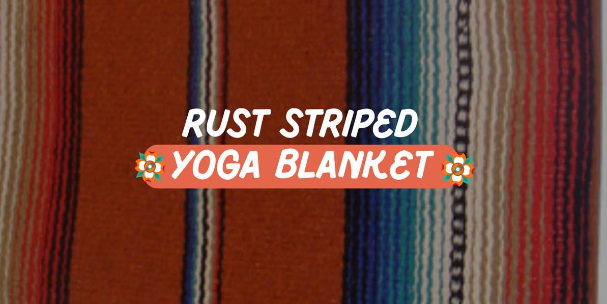 Experience Serenity and Style with Our Rust Striped Yoga Blanket