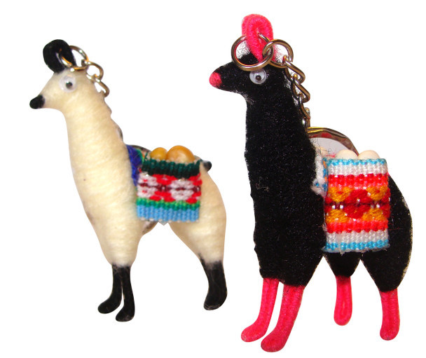 Keyring Alpaca Wool Decor Miniature Llama Artisan Peru Keychain