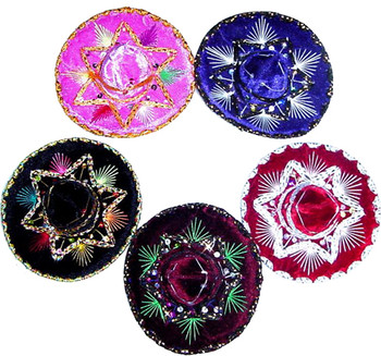 Mini Charro Hat 4" Assorted Colors Velvet Traditional Mexico Mini Charro Hat 4" Assorted Colors Velvet Traditional Mexico