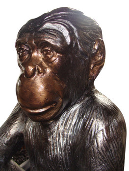 Sitting Chimpanzee Bronze Garden Sculpture for Animal Lovers Sitting Chimpanzee Bronze Garden Sculpture for Animal Lovers