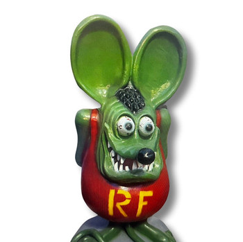 Hot Rod Monster Rat Fink Crazy Grotesque Mouse Statue for Unique Gardens Aluminum Art
