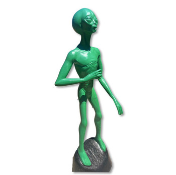63 Inches High Tall Space Alien Extraterrestrial Area 51 Garden Decor for Sci-Fi Enthusiasts Aluminum Art