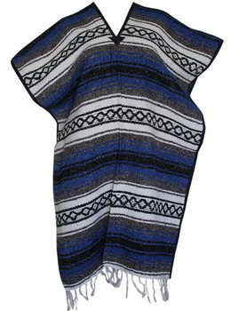 Traditional Striped Poncho Falsa for Adults (40" x 50") - One Size Assorted Colors Traditional Striped Poncho Falsa for Adults (40" x 50") - One Size Assorted Colors