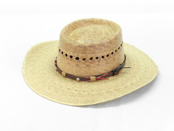 Bailey Palm Straw Hat with Adorned Band and Adjustable Crown