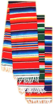Original Sarape Mexican Saltillo Cotton  Table Runner Mat (23" x 54") - Assorted Colors Original Sarape Mexican Saltillo Cotton  Table Runner Mat (23" x 54") - Assorted Colors