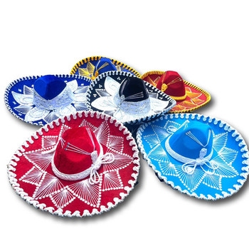 Youth Teenager Sombrero - Fancy Star Pattern Assorted Color Sequins Decorative Mexican Hat Fiesta Youth Teenager Sombrero - Fancy Star Pattern Assorted Color Sequins Decorative Mexican Hat Fiesta