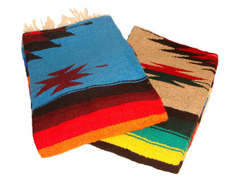 Large Rustic Diamond Blanket Throw - 56" x 86" Hand Woven Perfect for Yoga Traveling Home or Picnicking