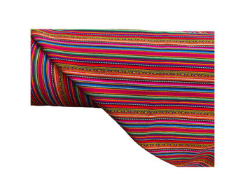 Tribal Ethnic Stripy Woven Textile Aguayo Striped Cotton Manta - Pink 48'' Wide Yard Tribal Ethnic Stripy Woven Textile Aguayo Striped Cotton Manta - Pink 48'' Wide Yard