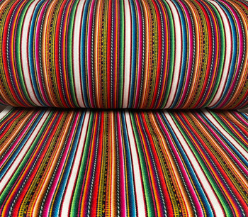 Tribal Woven Textile Aguayo Cotton Manta - White Bright 48'' Wide Yard