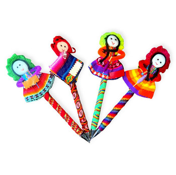 Dressed Pins Pencil - Worry Doll Costumes Hand Made Original Peru Assorted Colors Dressed Pins Pencil - Worry Doll Costumes Hand Made Original Peru Assorted Colors