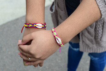 Shell Acrylic Woven Friendship Bracelets - Assortment Bag of 50 Pack Lot Peru Shell Acrylic Woven Friendship Bracelets - Assortment Bag of 50 Pack Lot Peru