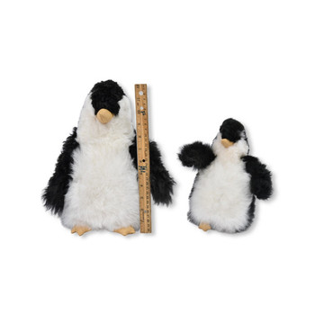 Large Alpaca Fur Penguin Cute Cuddly 13" Fur Collectable – Natural Colors