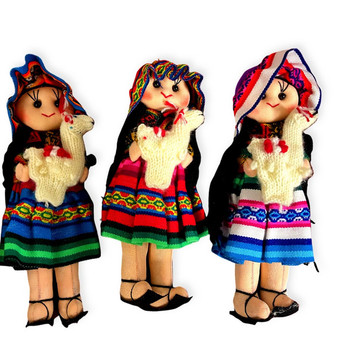 Large Standing with Baby Llama Peasant Classic Peruvian Traditional Dressed Doll 8" Large Standing with Baby Llama Peasant Classic Peruvian Traditional Dressed Doll 8"