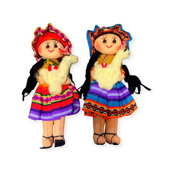Large Standing with Baby Llama Peasant Classic Peruvian Traditional Dressed Doll 8" Large Standing with Baby Llama Peasant Classic Peruvian Traditional Dressed Doll 8"