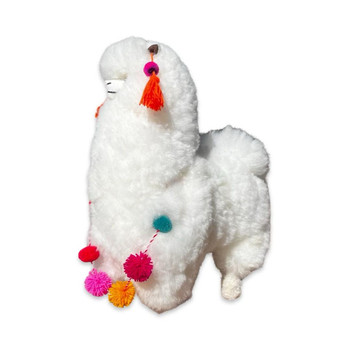 Large Alpaca Standing Plush Doll White Fur 24" Tall Natural Artisan Made Large Alpaca Standing Plush Doll White Fur 24" Tall Natural Artisan Made