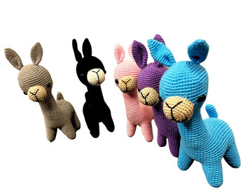 Crochet Plush Alpaca Llama Doll 8.5" Toy Knited Soft Plush Hand Amigurumi Crochet Plush Alpaca Llama Doll 8.5" Toy Knited Soft Plush Hand Amigurumi