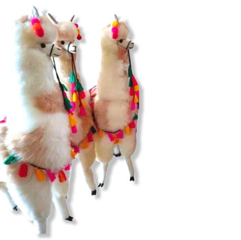 Large 48" Alpaca Fur Llama Long Hair Plush Doll Standing 4 Feet Tall Large 48" Alpaca Fur Llama Long Hair Plush Doll Standing 4 Feet Tall