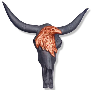 Copper Bronze Eagle Painted Aluminum Skull Life Size 22" x 22"x 10" Wall Art Garden Accent Copper Bronze Eagle Painted Aluminum Skull Life Size 22" x 22"x 10" Wall Art Garden Accent