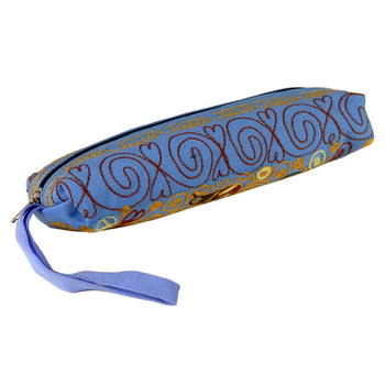 Embroidered Embellished Cotton Zippered Pencil Bag Diverse Colors