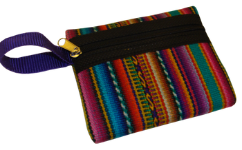 Coin Purse Zippered Manta Pouch Cotton Woven Peru Heavy Duty Coin Purse Zippered Manta Pouch Cotton Woven Peru Heavy Duty